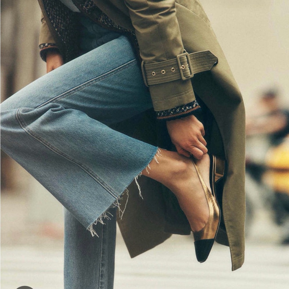 Veronica Beard Gold Cecil Slingbacks